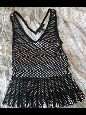 Black Mesh Knit Tank